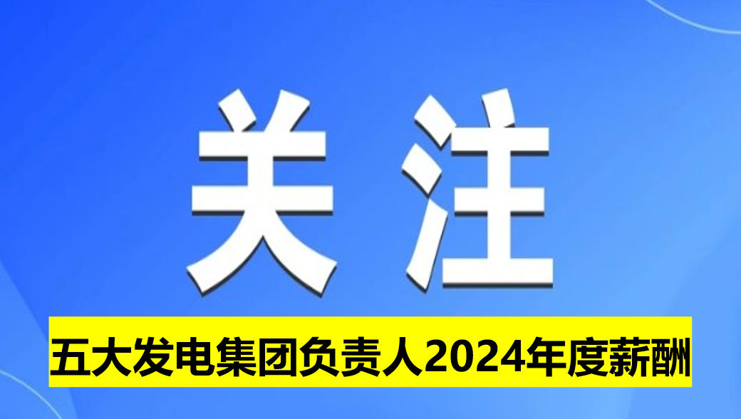 五大發(fā)電集團負責人2024年度薪酬